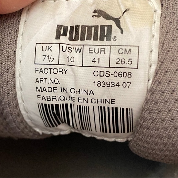 Puma Tan Pink Mesh Running Sneakers Sz 10 Preowned - Picture 10 of 11